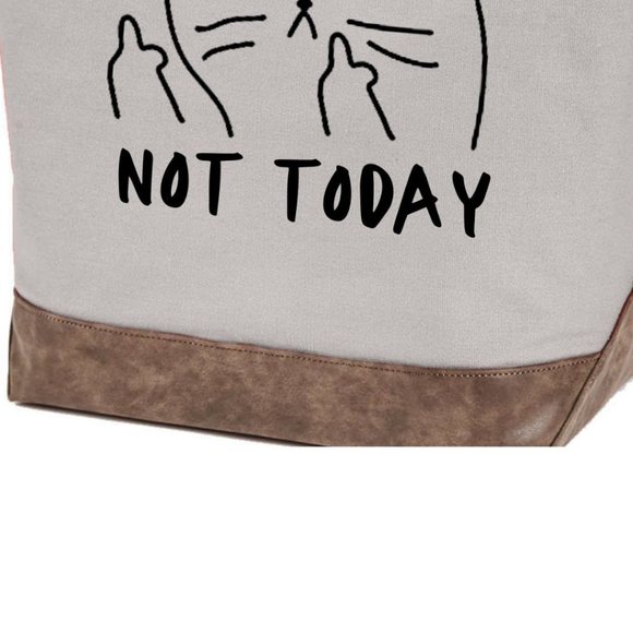 Not today quality canvas tote bag by Authentic pigment - Picture 3 of 5